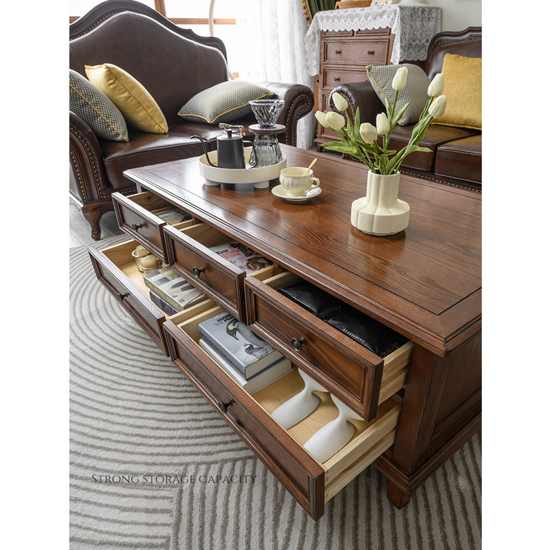 Table basse de style rétro américain, Brun