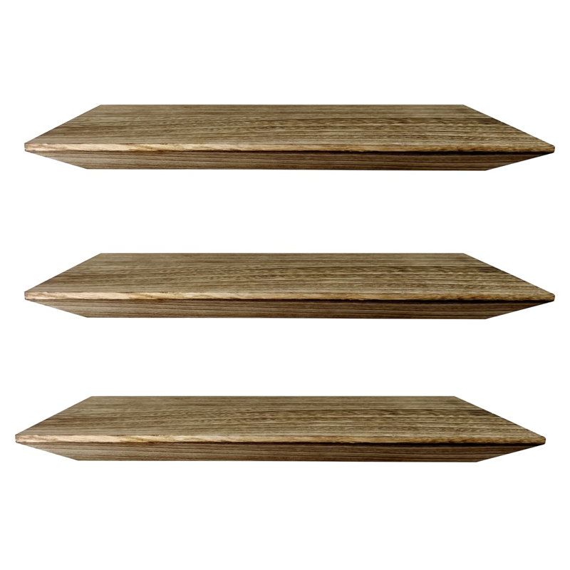 3 Piece Pine Floating Shelf, Paulownia Boards