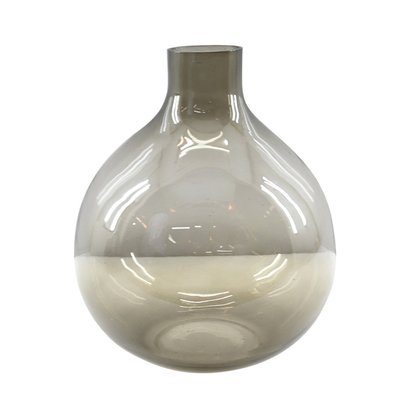 Tergel Tapered 7.5" Handblown Glass Vase, Gray