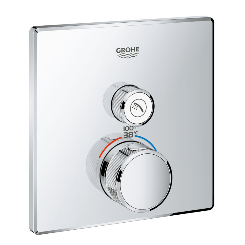 Grohtherm® Single Function 3.94 lb. Thermostatic Valve Trim, Brushed Silver