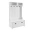 Banc de hall d'entrée de style classique avec tablettes ouvertes et armoires à chaussures, blanc, l 40,16 po x P 18,58 po x H 64,17 po-1975877806