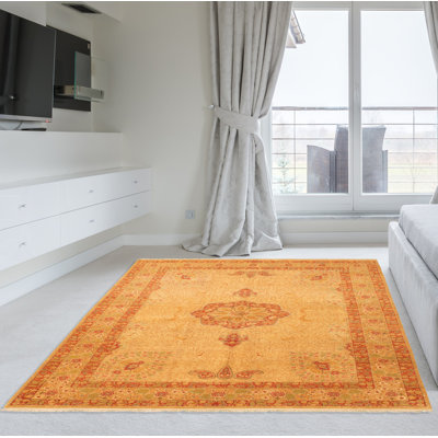 Tapis décoratif en laine noué à la main de conception unique 6 pi 2 po x 9 pi 1 po noué à la main New Age Pakh