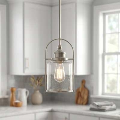 Mini-luminaire suspendu en nickel brossé 1 lumière Payson