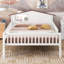 Lit plateforme en bois avec tête de lit en forme de maison, rangement à DEL et rangement intégré-409853301-409853290