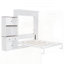 Lit escamotable avec armoire de rangement, support à vin, porte-verre, tiroirs et bande à DEL multicolore pour une vie moderne