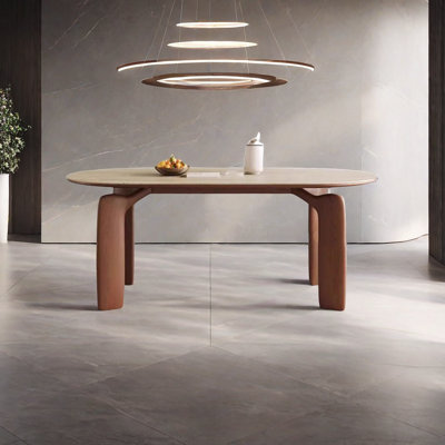 Doogal Solid Wood Base Dining Table