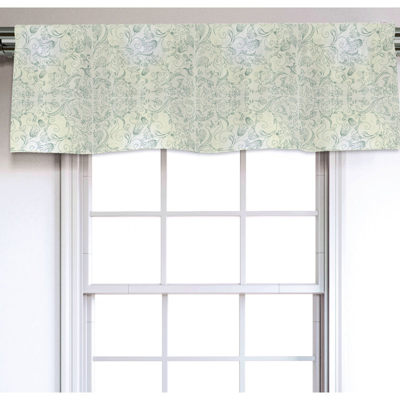 Sateen Floral Ruffled Window Valance