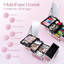 Boîte de maquillage Boîte à cosmétiques Boîte à maquillage Organisateur de maquillage portable 2 plateaux Rangement de maquillage avec miroir verrouillable pour cosmétologue Fournitures d'esthétique