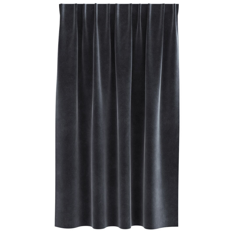Curtains Polyester 140Cm Sound-Absorbing, Charcoal, 140cm Width x 140cm Drop