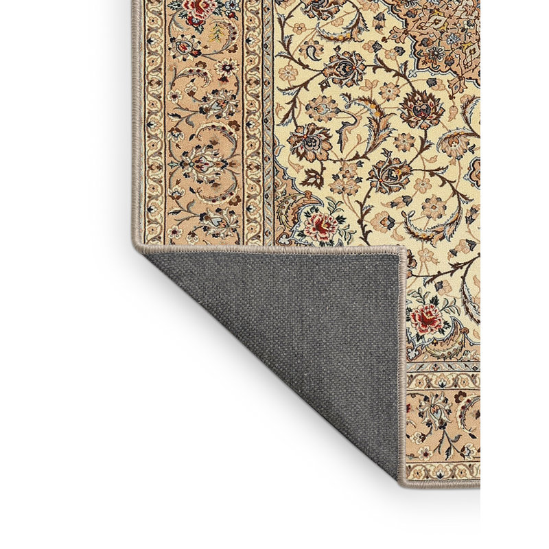 Tapis décoratif beige oriental makaila, Rectangle 5 pi x 8 pi