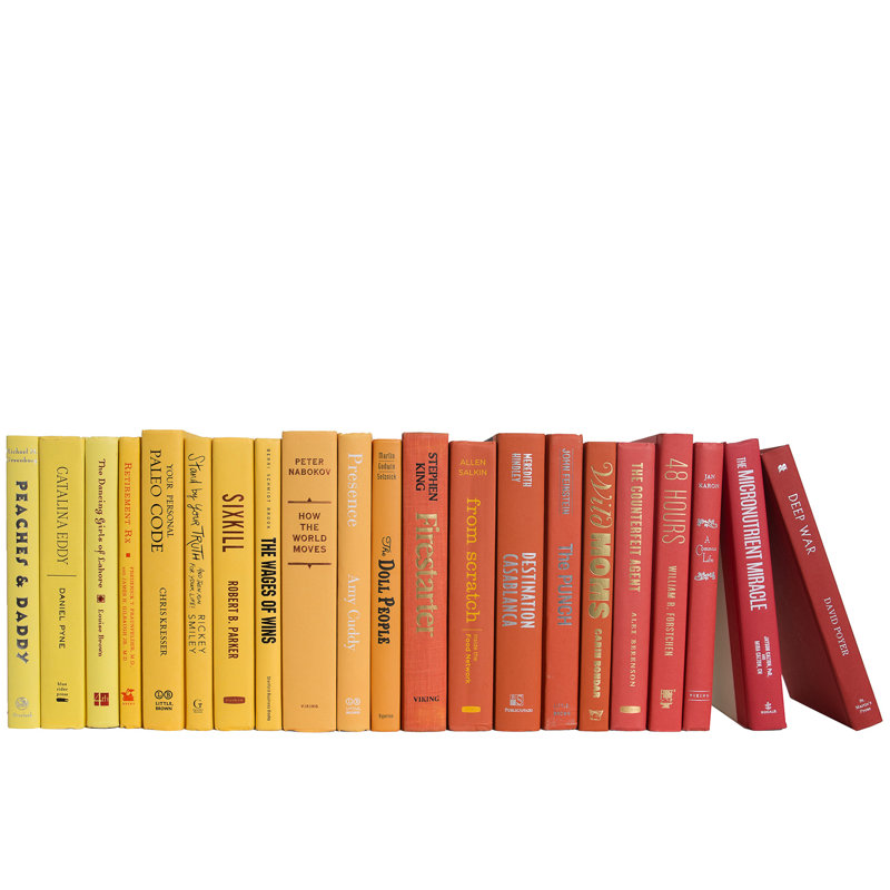Decorative Books - Sunset Ombré Books - Red and Yellow Books By The Foot