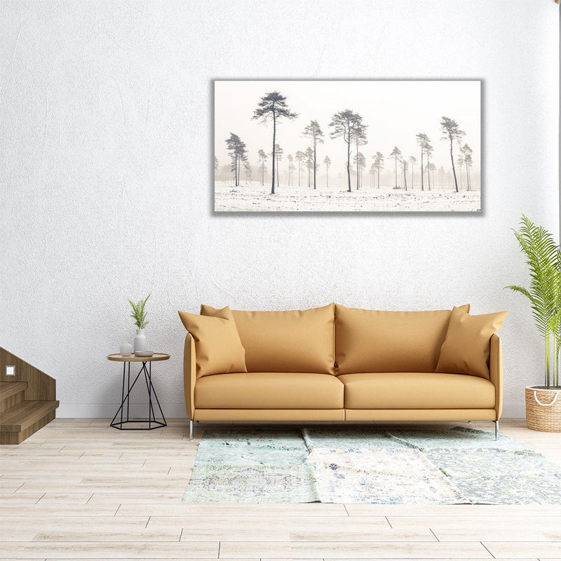 «Snowy Forest in Winter», reproduction d'art sur toile, H 12 po x l 24 po