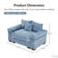 Très grand fauteuil 54,5 po en velours côtelé Cloud Cloud avec coussins décoratifs, facile à assembler-116743864
