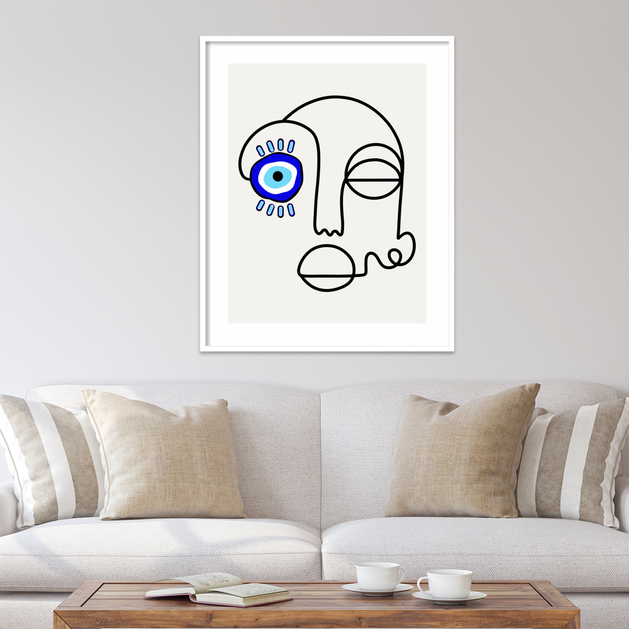 No Evil Allowed by Shatha Al Dafai, White, 41.38" H x 33.38" W x 0.875" D