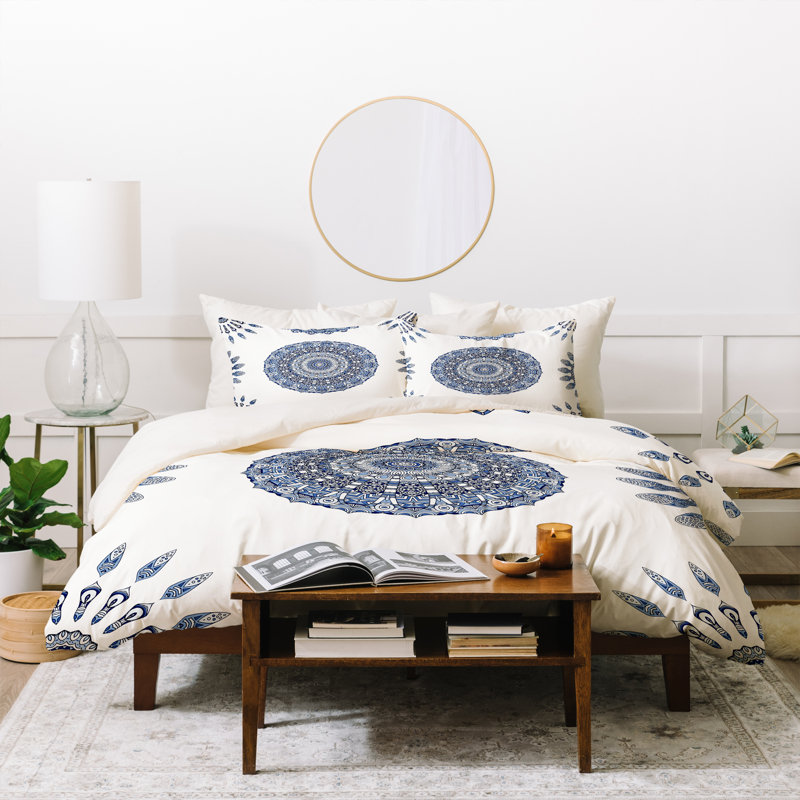 Eclectic Polyester Geometric Shapes Duvet Cover, Full/Queen Duvet Cover + 2 Standard Shams