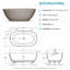 Baignoire de trempage autoportante ovale en résine 61 "x 30,7" avec drain beige