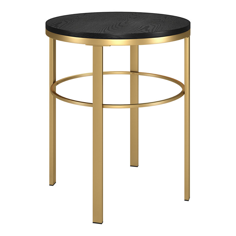Gaia End Table, Brass/Black Grain