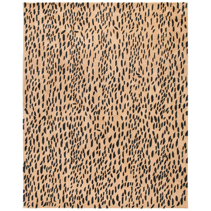 Tapis beige / brun en laine touffeté à la main Breanna, Rectangle 9 pi 6 po x 13 pi 6 po