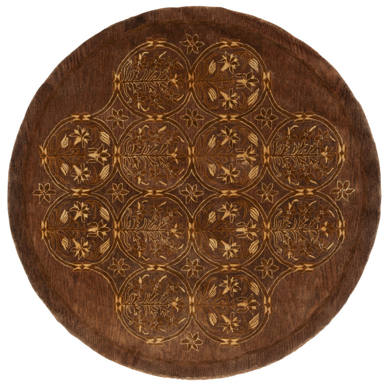 Calhoun Hand Tufted Wool Pile Oriental Rug, Round 6'