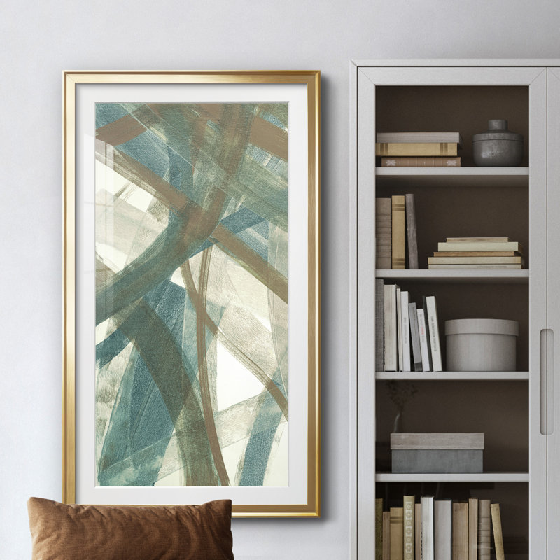 Intertwined I - cadre photo, reproduction d'art, H 14,5 po x l 26,5 po x P 1,5 po, Papier encadré doré