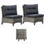 Chaises simples pour 2 personnes avec coussins