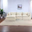 Canapés surdimensionnés en velours, salon modulaire blanc antique, relaxation profonde