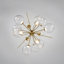 Lustre spoutnik 12 lumières à DEL en verre tourbillonnant à intensité variable