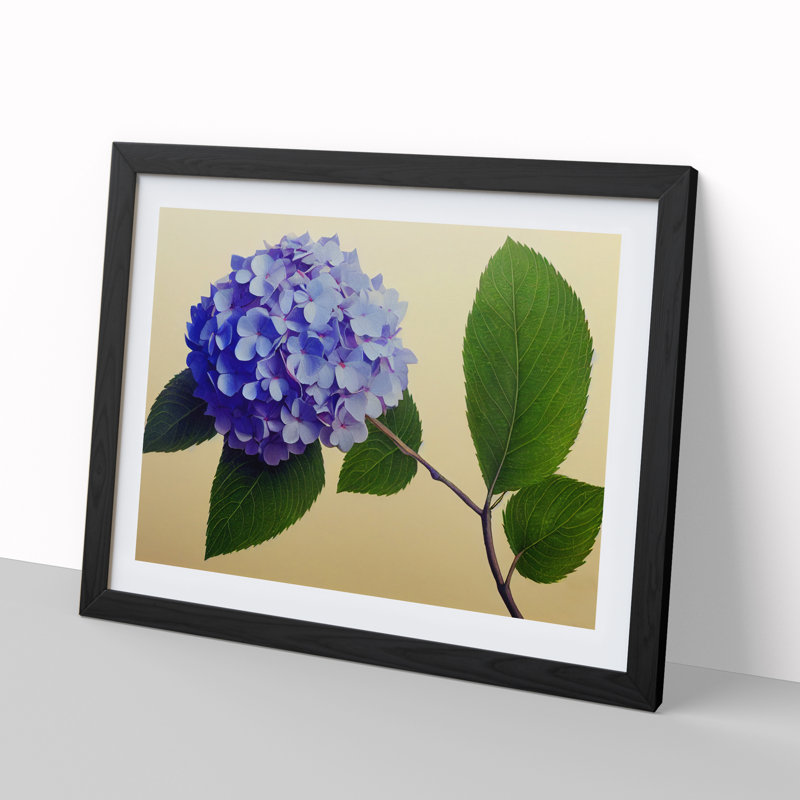 Hydrangea Flowers Vol.3 1 Piece Single Picture Frame Wall Art, 25cm H x 34cm W x 2cm D, Black