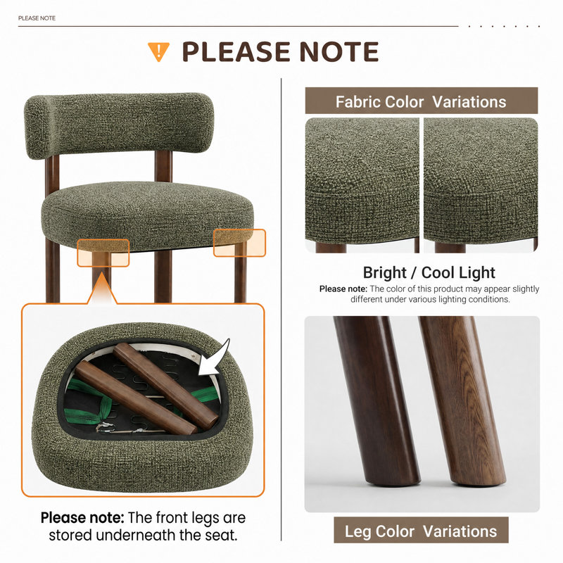 48.5cm H Upholstered Upholstered Back Side Chair, Fabric Green