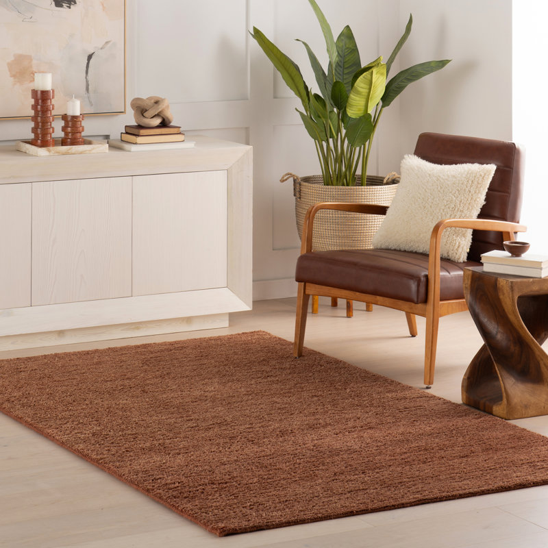 Ramsey Rust Hand Knotted Wool Rug, Rectangle 7'6" x 9'6"