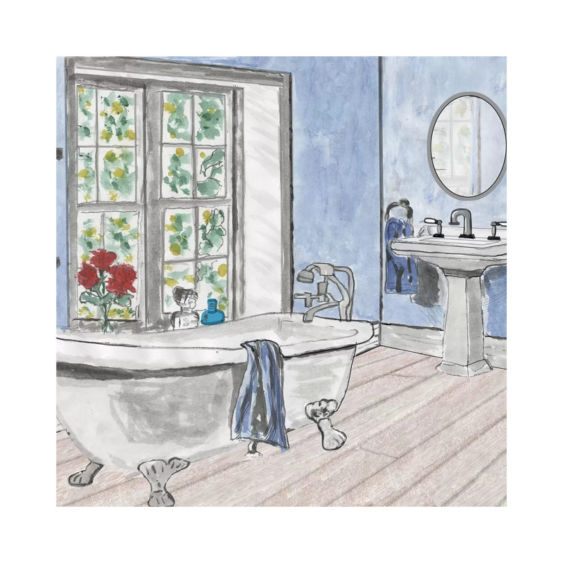 Blue Batroom III by Martin James - Wrapped Canvas Gallery-Wrapped Canvas Giclée, 30.48 cm H x 30.48 cm W