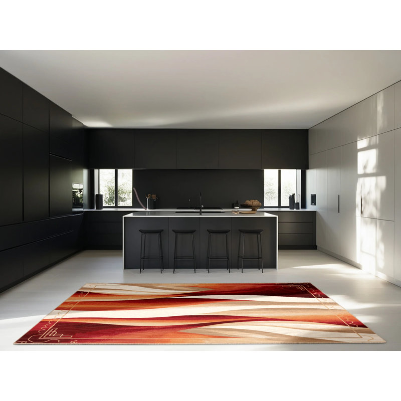 Ochre Peaks Rug, Square 7'