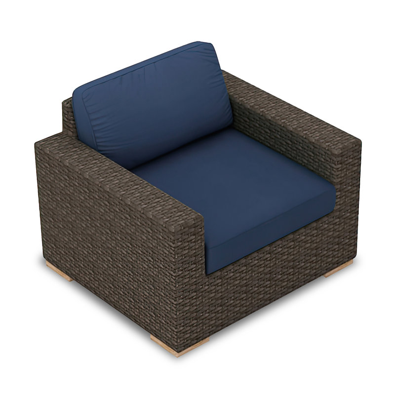 Fauteuil club avec coussin Buckholtz, Toile henné Sunbrella®