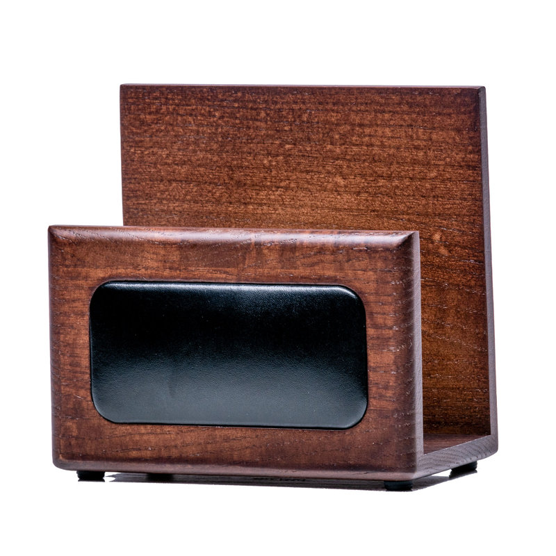 Porte-lettres noyer et cuir Mejias
