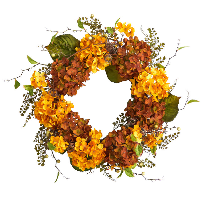 Faux Hydrangea 24'' Wreath