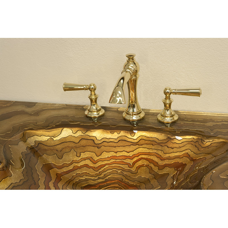 Sutton Widespread Bathroom Faucet with Drain Assembly, Polished Gold