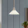 1-Light Contemporary White Cone Pendant Light with Opal Glass Shade