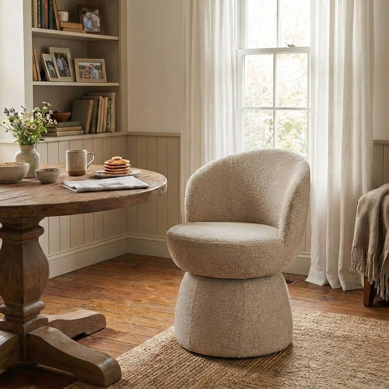 Chaise de salle à manger Allis Boucle, Avoine