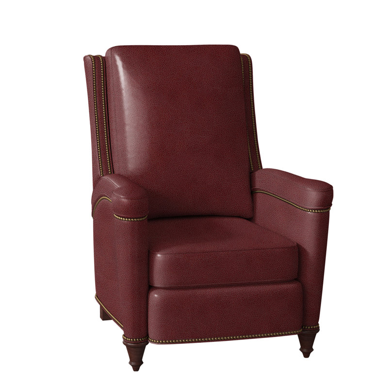 Mayes Recliner, Mahogany, Corinthian Cherry Genuine Leather, French Natural
