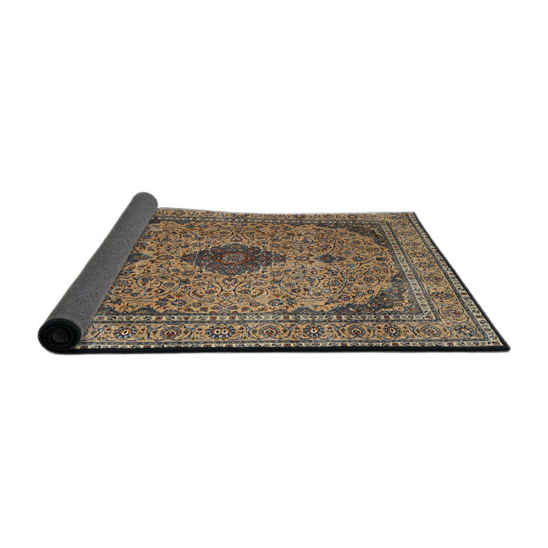 Tapis traditionnel brun clair / bleu Back Bay, Rond 6 pi