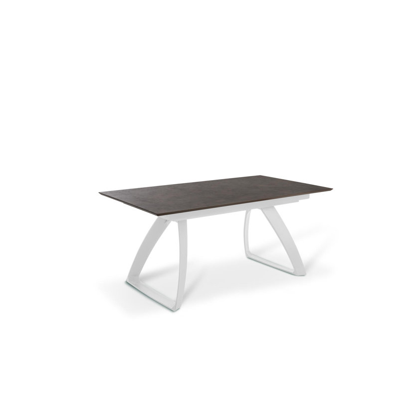 Daishanay Extendable Oak Rectangular Dining Table, Rust, White