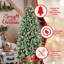 Arbre de Noël artificiel illuminé 6 pi avec verdure givrée, baies rouges et 380 lumières DEL blanc chaud pour le décor des Fêtes