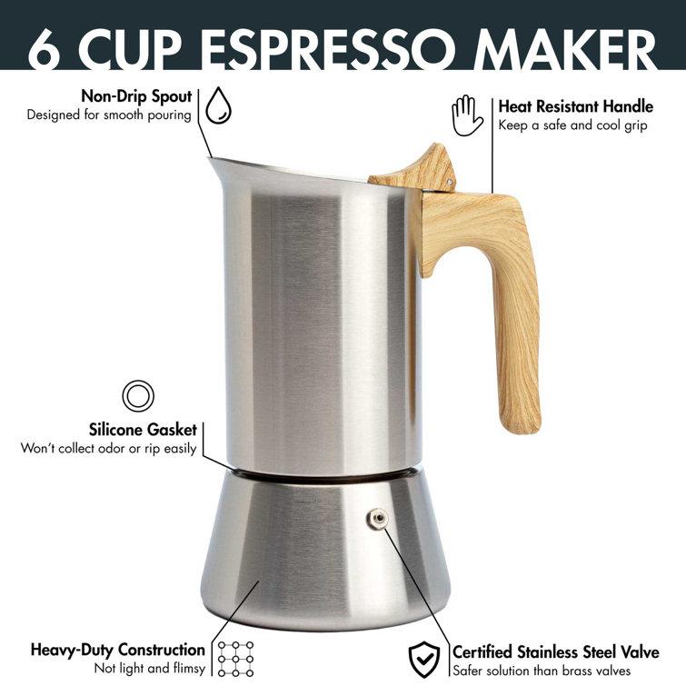 Primula Espresso Maker, Aluminum, 6 Cup