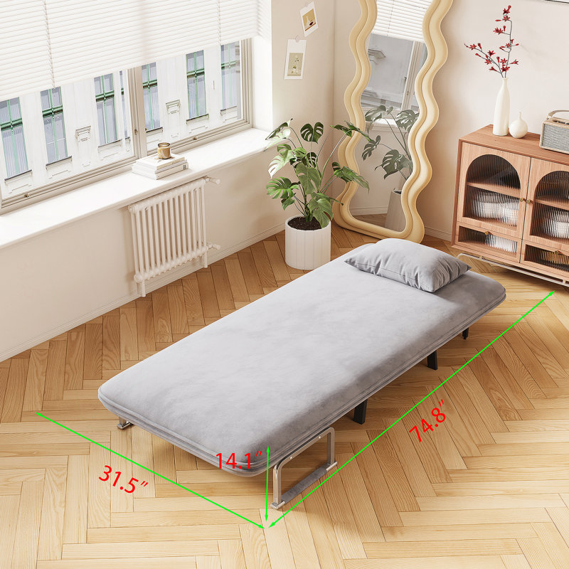 Chaise convertible polyvalente avec dossier réglable et coussin pour la maison et le bureau