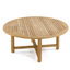 Round Teak Solid Wood Outdoor Dining Table Umbrella Hole , 71 " W 71 " D