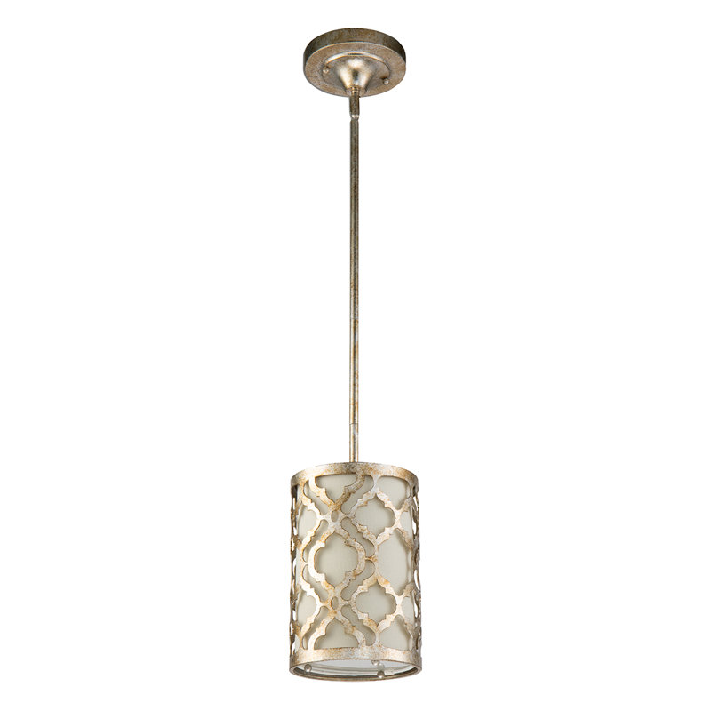 Mini-luminaire suspendu McClusky Arabella - métal semi-encastré argent patiné