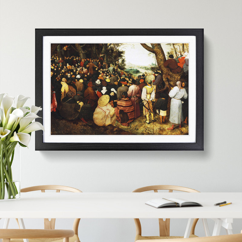 The Sermon of Saint John the Baptist by Pieter Bruegel the Elder - Framed Print, Black Framed, 27cm H x 36cm W x 2cm D