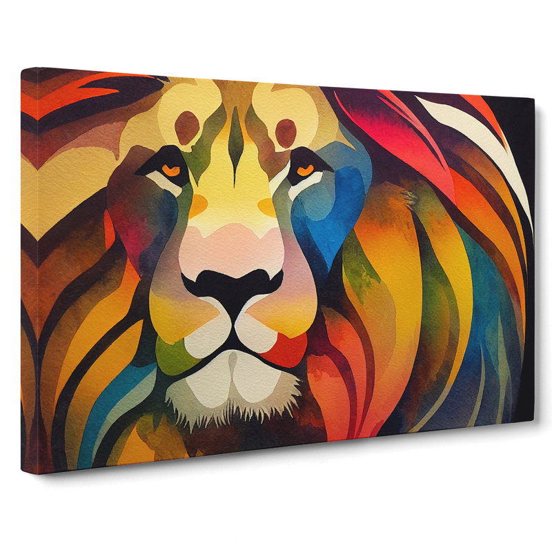 Lion Watercolour Vol.1 Abstract - Wrapped Canvas, 50cm H x 76cm W x 3cm D