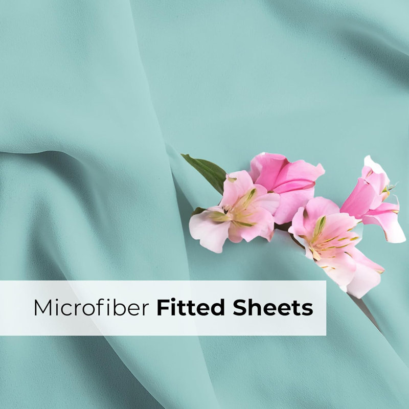 Extra Deep Pocket Fitted Sheet Only, Cooling & Breathable Bed Sheet, Soft, Fits 18–24 Inch Mattress, Spa Blue, Twin XL