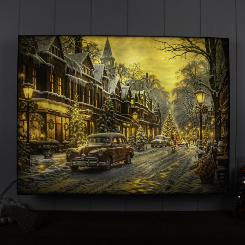 «Winter Stroll», art mural entièrement éclairé à DEL 18 x 24